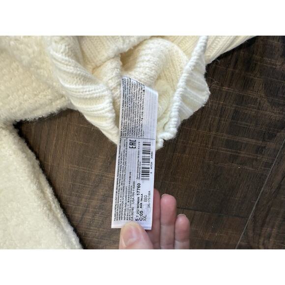 Mango CONTRAST TRIMS CARDIGAN Alpaca-blend Ivory Hook Women’s XXL NEW - Picture 5 of 7